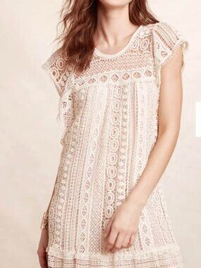 Anthropology Crochet Tunic Dress